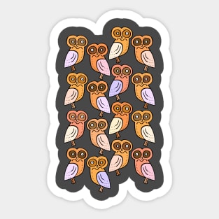 Cute Colorful Athenian Owl Pattern Sticker